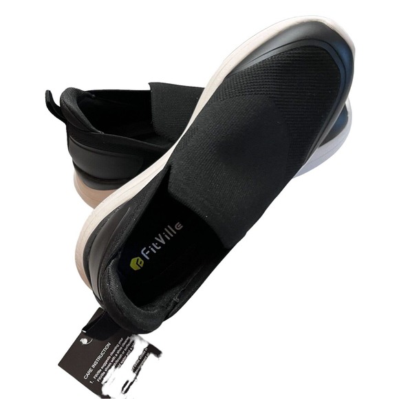 FitVille Women/Men Recovery Slip On Casual Comfort Shoes BriskWalk Black 8/6.5W - Picture 6 of 11